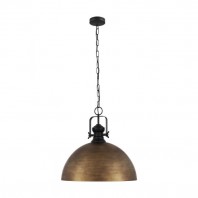 Eglo-COMBWICH H/L 1X60W E27 BLACK STEEL & BRNZ GLD - Large Pendant